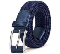BULLIANT Ceinture Homme, Tressée de Golf Ceinture Tissus Femme et Homme Ceinture Élastique 35mm(Bleu Antique,120cm/38-42" taille réglable)