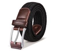 BULLIANT Ceinture Homme, Tressée de Golf Ceinture Tissus Femme et Homme Ceinture Élastique 35mm(Noir,100cm/26-32" taille réglable)