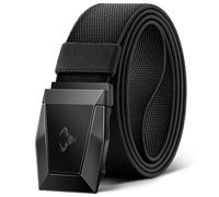 BULLIANT Ceinture Tactique, Ceinture Homme Travail Militaire Pompier 3,8cm,Boucle à Dégagement Rapide,Noir2650,135cm/42-46" taille réglable