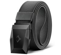 BULLIANT Ceinture Tactique, Ceinture Homme Travail Militaire Pompier 3,8cm,Boucle à Dégagement Rapide,Gris Foncé2761,155cm/52-56" taille réglable