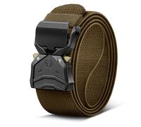 BULLIANT Ceintures Homme,Ceinture Tactique Web Ajustable Élasticité Ajustement Rapide Détachement pour Extérieur Service,Taillable(Grive des bois,110cm/32-36" taille réglable)