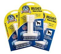 Bullibone Brusher: Dog Teeth Cleaning Bristly Brushing Toothbrush Stick - Long Lasting Nylon Peppermint Chew Toy for Dog O...