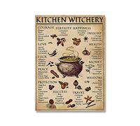 Bullidea Cuisine Sorcellerie drôle Affiches et Impressions décoration Toile Mur Photos sorcières Magie Connaissance Art Peinture Cadeaux décor à la Maison Pas de Cadre 30x40 cm