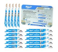 BULLITT Lot de 15 lames de scie alternative S644D*5+S922EF*5+S522BF*5 HCS/BIM (M42) Lames de scie alternative (pour bois et métal, dans une boîte en fer), tige universelle de 1,27 cm, compatible avec