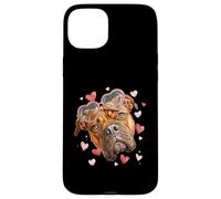 Bullmastiff Dog Lunettes de Soleil en Forme de cœur pour la Saint-Valentin Coque pour iPhone 15 Plus