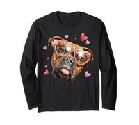 Bullmastiff Dog Lunettes de Soleil en Forme de cœur pour la Saint-Valentin Manche Longue