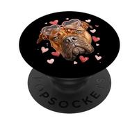 Bullmastiff Dog Lunettes de Soleil en Forme de cœur pour la Saint-Valentin PopSockets PopGrip Adhésif