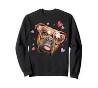 Bullmastiff Dog Lunettes de Soleil en Forme de cœur pour la Saint-Valentin Sweatshirt
