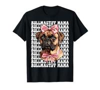 Bullmastiff Mama Dog Mom Fête des Mères Coquette Nœud Rose T-Shirt