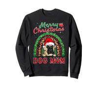 Bullmastiff Santa Dog Mom Boho Rainbow Christmas Xmas Sweatshirt