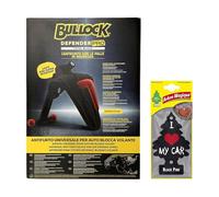 Bullock Defender Pro Black Antivol de volant universel pour voiture, bouclier de sécurité en alliage renforcé, idéal pour City Car, installation facile + Arbre Magique Black Pine