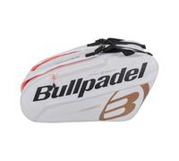 Bullpadel - Sac à raquettes blanc, avec détails noirs et orange, avec poches pour raquettes, compartiment pour vêtements ou matériel et poches auxiliaires, poignées rembourrées et à main pour