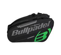 Bullpadel - Sac à raquettes Tour Noir, avec détails verts, compartiments pour raquettes, compartiment pour vêtements ou matériel et poches auxiliaires, poignées rembourrées et poignée pour le