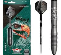 Bull's Eagle 3 Fléchettes en Acier 90% tungstène 22 g | Baril innovant avec poignée Requin et Dos Ouvert