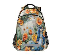 Bulls Face Cactus Jeans Sac à dos pour enfants Sac à dos d'école Sac à dos étudiant Sac à dos pour garçons filles Sac décontracté, Bulls Face Cactus Jeans Chaussures, Taille unique