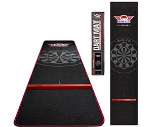 BULL'S Tapis Professionnel Tapis de Fléchettes - Noir-Rouge + Oche 300x65cm - 100% Synthétique