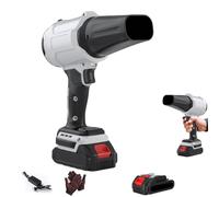 Bullseye Blower, Bullseye Cordless Turbo Super Power Air Duster, Turbo-Charged Motor, Lightweight and Cordless Design, with 3-Piece Nozzle Kit for Yard, Garage Cleaning (Gray One Battery)