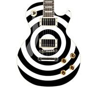 Bullseye GS36 Autocollant en vinyle laminé pour guitare basse Blanc/noir