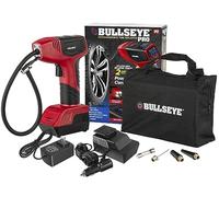 Bullseye Pro Gonfleur de pneu numérique automatique 150 psi maximum avec affichage de la jauge et de la pression préréglée en KPA, PSI, bar, kg/cm, lumières LED intégrées, rechargeable,