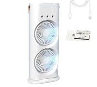 Bullseyeairs Portable Double Fan, Upgraded 3 In 1 Getbullseyeair Fan, 3 Speed, 180° Dual Fans with 600ml Water Tank, Portable Double-Ended Spray Fans, for Home, Office, Bedroom (Charging 3600mAh)