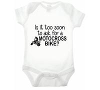 Bullshirt's Il est trop Tôt pour demander pour une Motocross Bike à manches courtes Body blanc blanc 12-18 mois