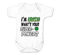 Bullshirt's 'Je suis irlandais Quelle est votre Super Pouvoirs ?' à manches courtes Body blanc blanc 18-24 mois