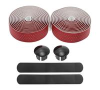 BULLSPANN 1 Paire Ruban de Guidon de Vélo, Antidérapant Absorbant les Chocs Pour Vélo de Route VTT, Ruban de Guidon Ventilé en Simili Cuir, 216 x 3 cm Épaisseur 3 mm, Rouge