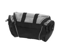 BULLSPANN Sac De Guidon De Vélo, Sac De Vélo en Polyester Avant, Sac De Rangement VTT pour Vélos VTT Vélos De Route Motos, 27X9.5X15Cm, Gris Argenté Noir