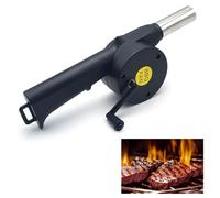 BullTek Ventilateur manuel à manivelle pour barbecue - Souffleur portable pour grillades en plein air - Outil de cuisson sur charbon - Idéal pour le camping et le pique-nique