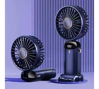 BullTek Ventilateur Portable Rechargeable avec Charnière Pliable pour Table et Cou Mini Ventilateur USB à 5 Vitesses Silencieux et Compact pour la Maison, le Bureau et Les Voyages (BLU)