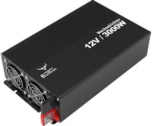BullTron Onduleur 12 V 3000 W, Tension d'entrée 12 V, Puissance de crête de 3000 W, 19,7 x 35,2 x 8,2 cm