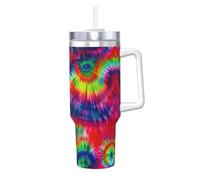 Bully glacé coloré avec paille à poignée - Gourde pour boissons chaudes et froides, parfaite pour les voyages, le sport, le bureau
