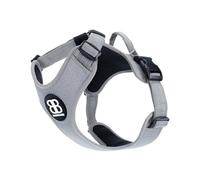 BullyBillows Active Light Harnais pour Chien avec Poignée | Harnais de Qualité Supérieure avec Doublure Rembourrée et Design Hautement Réfléchissant|Pour Toutes les Races de Chiens | Gris Métal |Petit