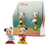 Bullyland 15074 - Jeu de Figurines Walt Disney Mickey et Minnie dans Un Costume de Noël, Figurines peintes à la Main, sans PVC, Superbe Cadeau pour Les garçons et Les Filles pour Jouer l'imagination