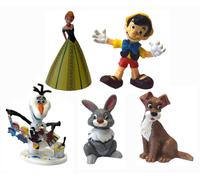 Bullyland Disney Figurines 5er Set Pinocchio Marteau Garnement Anna Olaf Pixar