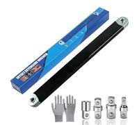 Bulnire 2026Offset Extension Wrench, Offset Key, High Carbon Steel Offset Extension Wrench Includes 1/4", 3/8" & 1/2" Adapters, Torque Tool for Narrow Spaces in Automotive Engine Compartment (Black)