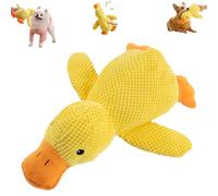 Bulnire Canard Anti-Stress pour Chiens, Jouet à MâCher avec Couineur pour Lutter Contre L'AnxiéTé De SéParation Et La Solitude, IdéAl pour Stimuler L'Intelligence (Jaune, M : 32 × 28 cm)