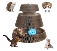 Bulnire Cocon à Gratter, Griffoir Portable pour Chat, BoîTe De Capture Pliable Et Durable pour Chats, Jouet Infinity Kitty RéVersible, Jouet AccordéOn pour Chat avec Balle (D)
