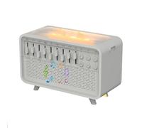 Bulora White Nuit Night Light Humidificateur, Bulora 3-in-1 Sleep Machine, haut-parleur Bluetooth avec flamme de simulation, 8 groupes Sound de la nature, diffuseurs d'huile essentielle (1PC)