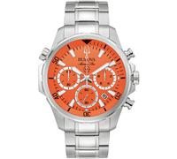 Bulova Montre à Quartz analogique pour Homme avec Bracelet en Acier Inoxydable 96B395, Orange, Bracelet