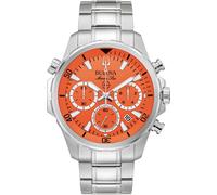 BULOVA 96B395 Marine Star Montre homme en acier inoxydable Chrono date argentée