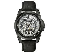 Bulova Montre Hommes 98A304 – Automatique 42mm Noir Cuir Étanche 10 bar