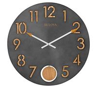Bulova C4119 Flatiron Horloge Murale Métal Acier Bruni