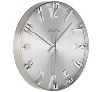 Bulova C4846 Horloge Murale en métal Finition étain satiné