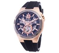 Bulova Classique Cadran Squelette Noir Automatique 98A177 100M Montre Homme