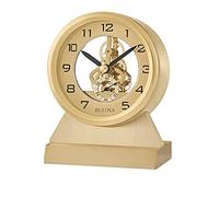 Bulova Golden Eye Tabletop Clock, Brass (B1710)