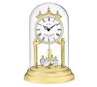 Bulova Horloge d'anniversaire bruyère B8821 | Design dôme en verre de 22,9 cm | Pendule rotatif en cristal | Carillon Westminster | Plaque de gravure