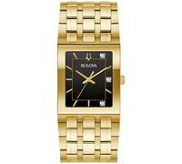 Bulova Marc Anthony 97D132 Montre Moderne pour Homme en Acier Inoxydable avec Cadran Noir Quadra Diamant Doré