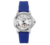 Bulova Marine Star Nacre Cœur Ouvert Silicone Bleu Automatic 96L324 Montre Femme