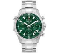 Bulova Montre à Quartz analogique pour Homme avec Bracelet en Acier Inoxydable 96B396, Vert, Bracelet